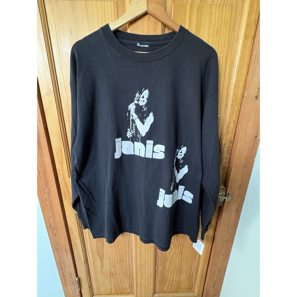 Vintage Y2K  Janis Joplin Shirt Blues Rock Black Men's Tee XL